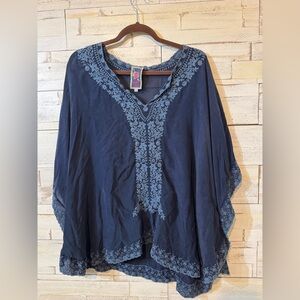 Johnny Was Midnight Blue Embroidered Tunic